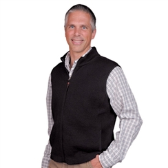 A man wearing an Alpaca zip front vest.