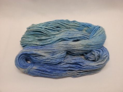 Blue and green Lopi Alpaca yarn