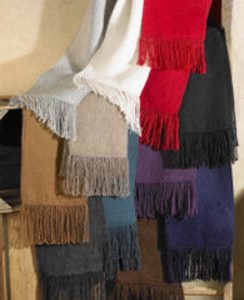 Colorful Woven Alpaca Scarves with Fringe