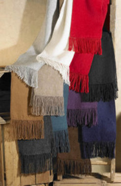 Colorful Woven Alpaca Scarves with Fringe