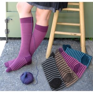 Socks: Alpacastripe Knee Sock