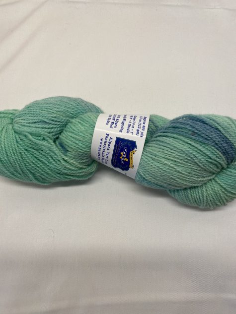 Green and blue fingering weight Alpaca yarn