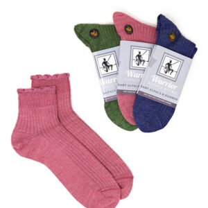 Scallop Trimmed Alpaca Ankle Socks