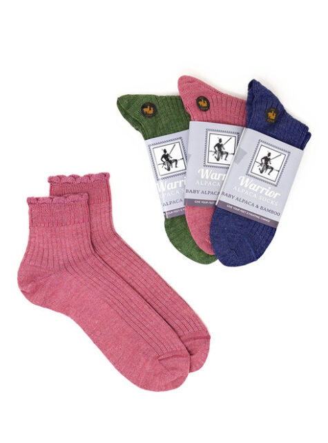 Scallop Trimmed Alpaca Ankle Socks