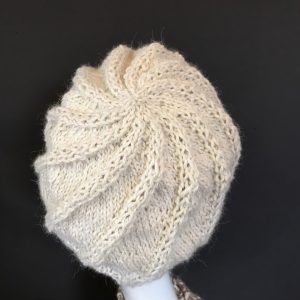 Handmade Alpaca Fur Spiral Slouchy Beanie Hat