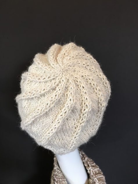 Handmade Alpaca Fur Spiral Slouchy Beanie Hat