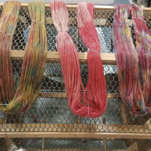 Alpaca yarn being dyed