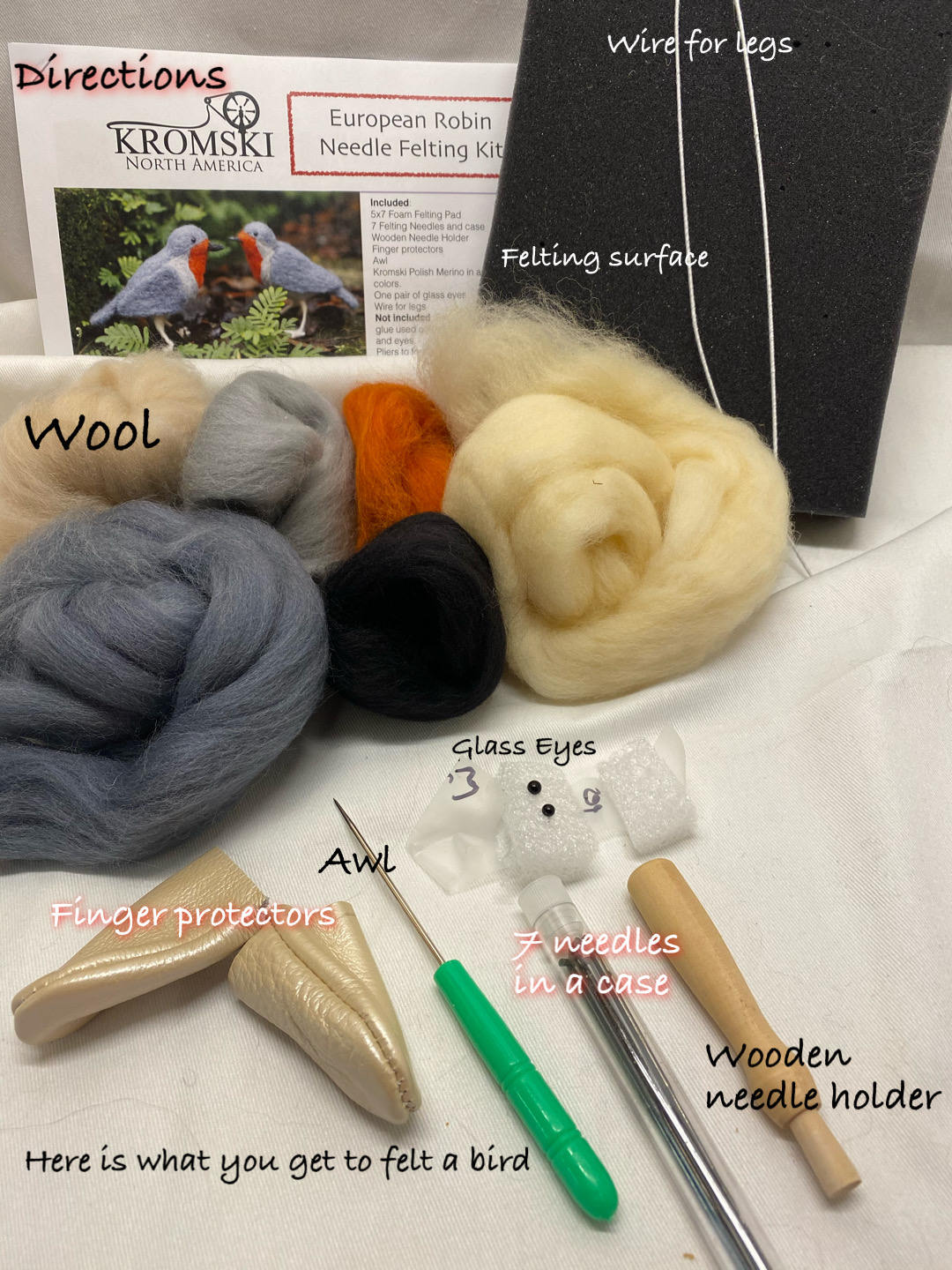 Woolbuddy Needle Felting Zebra Kit