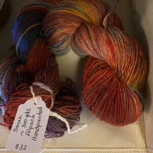 Hand painted multi-colored fingering weight Alpaca yarn