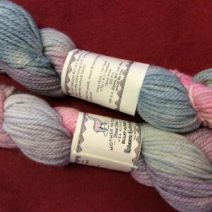 Blue and pink bulky Alpaca yarn