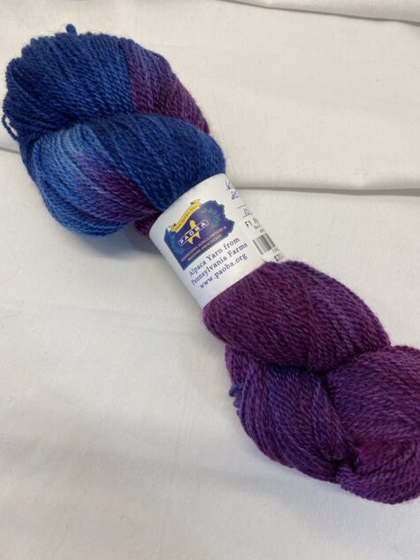 Dark purple and blue sock weight Alpaca yarn